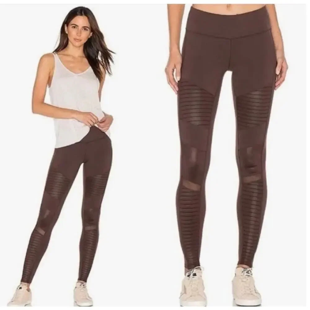 ALO Yoga Brown Moto Leggings - Women's Track Pants